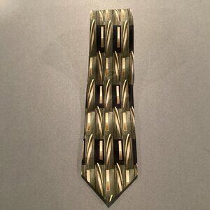 BEVERLY HILLS POLO CLUB MENS TIE GRAY GOLD BLACK GREEN